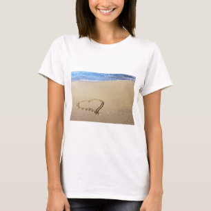 Heart Hearts Beach Sand Tropical Paradise Destiny T-Shirt