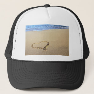 Heart Hearts Beach Sand Tropical Paradise Destiny Trucker Hat