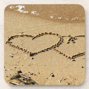 Heart Hearts love custom personalise Anniversaries Coaster