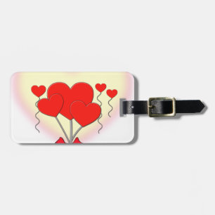 heart hearts love romantic custom personalise luggage tag