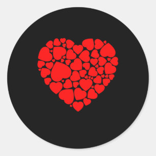Heart Hearts Love Valentines Day Relationship Gift Classic Round Sticker