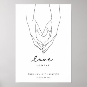 Heart Holding Couple Hands  Poster