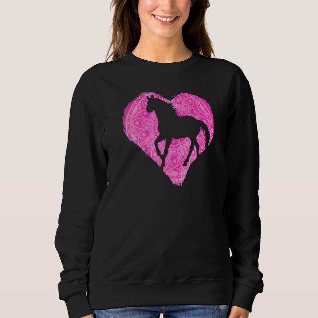 Heart Horse Fan Horses Riding Equestrian Sport Hor Sweatshirt (Front)