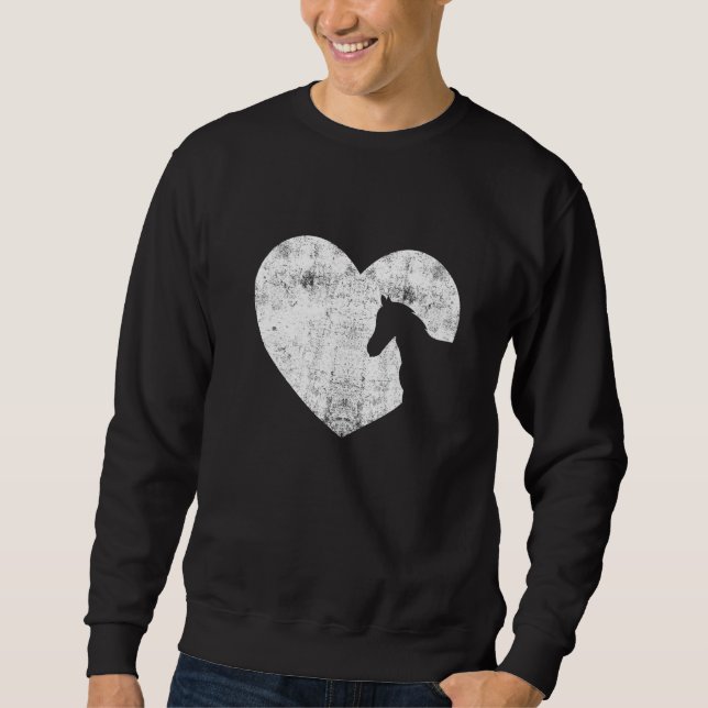 Heart Horse Graphic Horse Lover Equestrian Rider H Sweatshirt (Front)