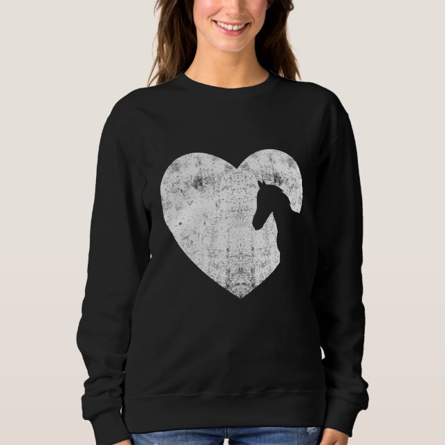 Heart Horse Graphic Horse Lover Equestrian Rider H Sweatshirt (Front)