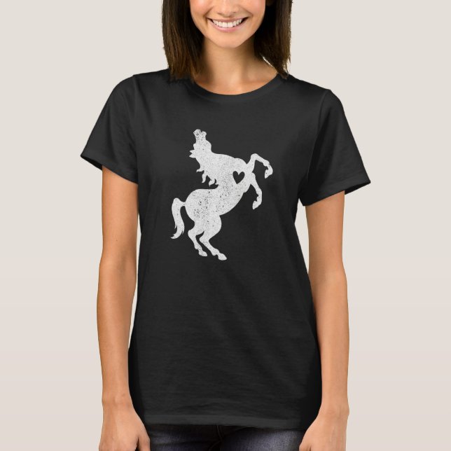 Heart Horse Graphic Horse Lover Equestrian Rider H T-Shirt (Front)
