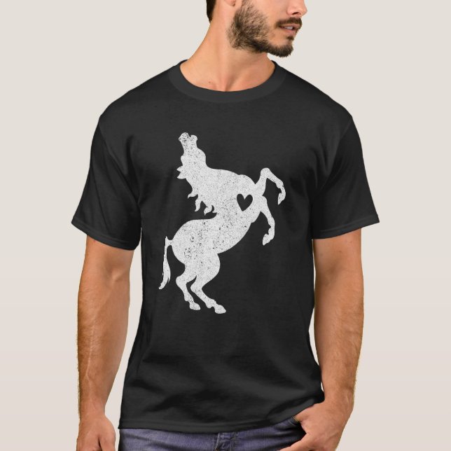 Heart Horse Graphic Horse Lover Equestrian Rider H T-Shirt (Front)