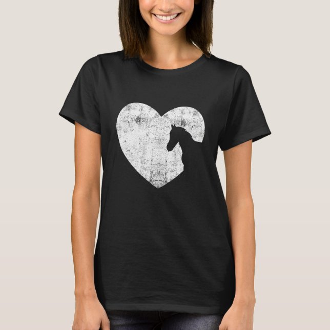 Heart Horse Graphic Horse Lover Equestrian Rider H T-Shirt (Front)