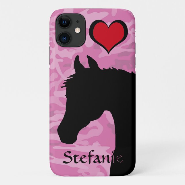 Heart Horse (pink camo) Case-Mate iPhone Case (Back)