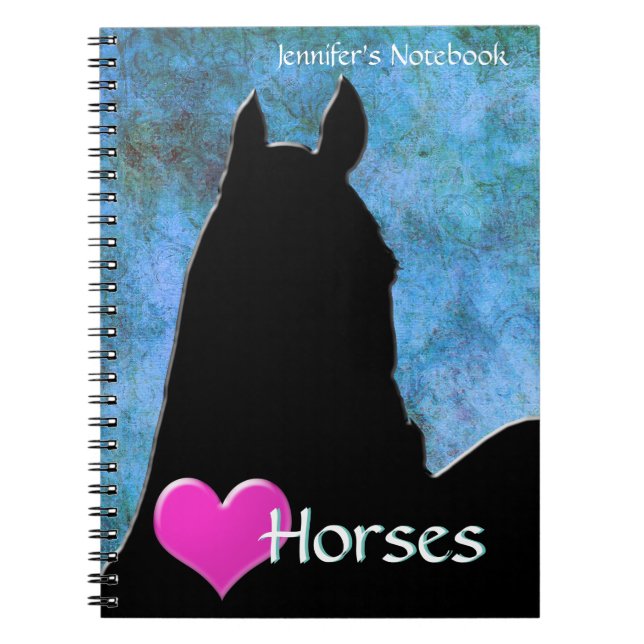 Heart Horses I (blue/green) Notebook (Front)