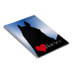 Heart Horses I (blue metallic burst) Notebook