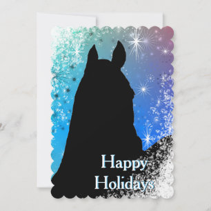 Heart Horses I Holiday (purple/blue/snowflakes) Card