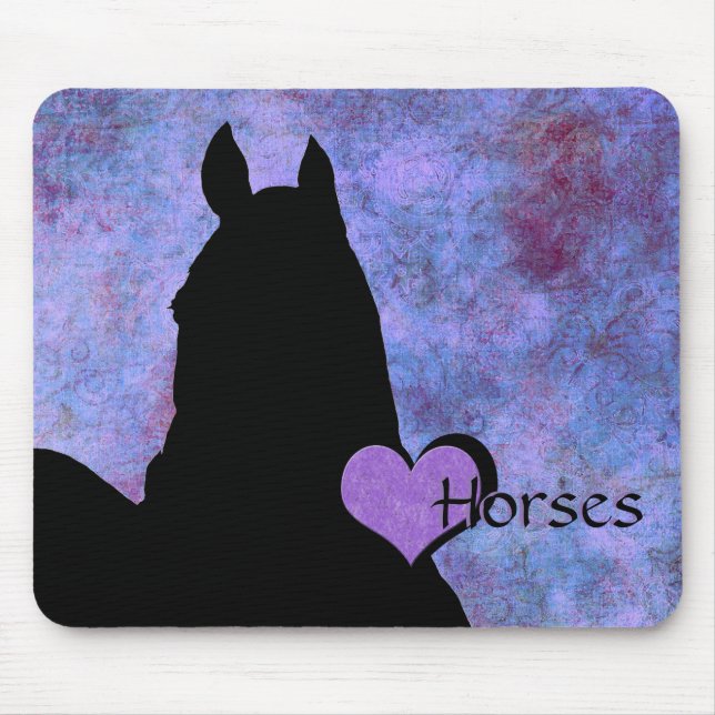 Heart Horses I (purple/blue) Mouse Pad (Front)