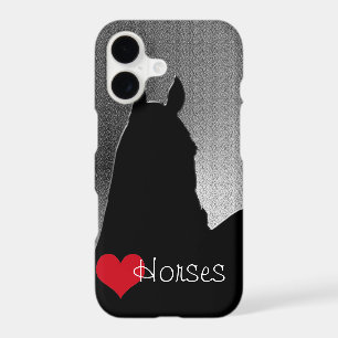 Heart Horses I Red Heart (silver metallic)