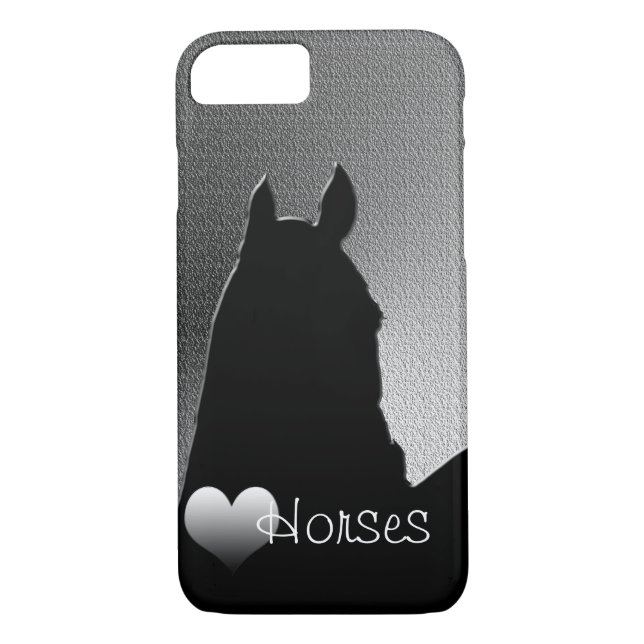 Heart Horses I (silver heart) iPhone 7 Case (Back)