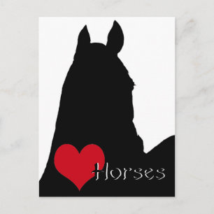 Heart Horses I (white background) Postcard