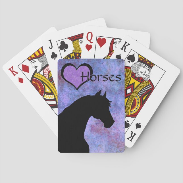 Heart Horses II (purple) Playing Cards (Back)