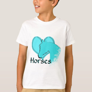 Heart Horses III (aqua) T-Shirt