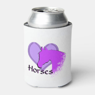 Heart Horses III (purple) Can Cooler