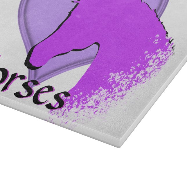 Heart Horses III (purple) Cutting Board (Corner)