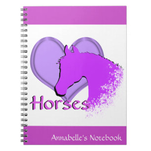 Heart Horses III (purple) Notebook