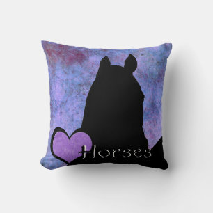Heart Horses (purple/blue) Cushion