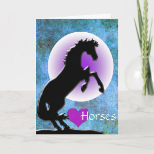 Heart Horses V (blue/green) Card