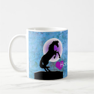 Heart Horses V (blue/green) Coffee Mug