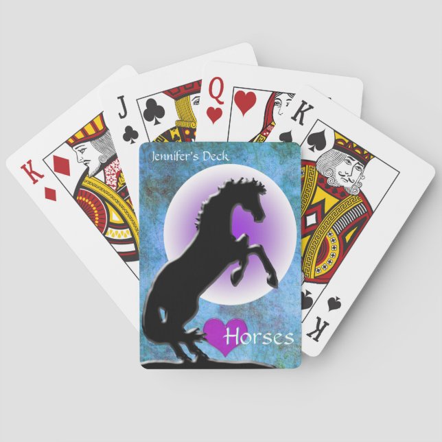 Heart Horses V (blue/green) Playing Cards (Back)