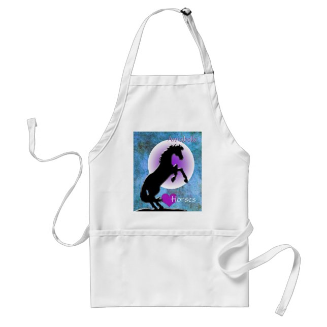 Heart Horses V (blue/green) Standard Apron (Front)