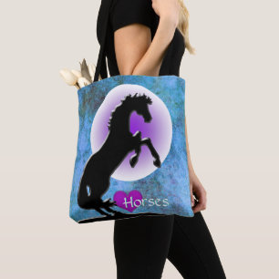 Heart Horses V (blue/green) Tote Bag
