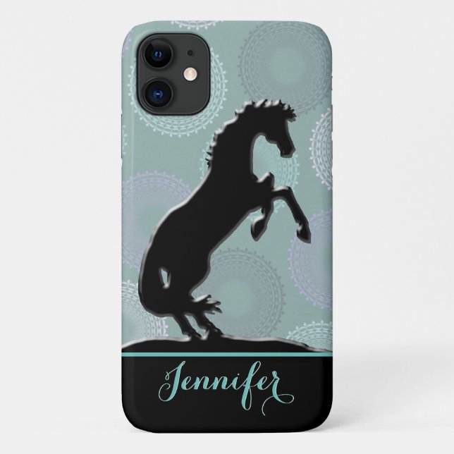 Heart Horses V (green circles) Case-Mate iPhone Case (Back)