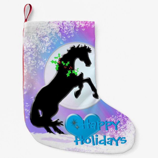 Heart Horses V Holiday (Colourful Haze) Small Christmas Stocking (Front)