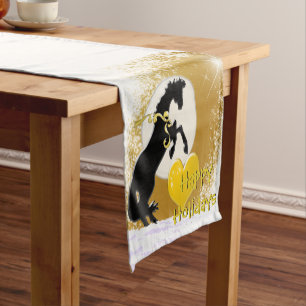Heart Horses V Holiday (Golden Stars) Short Table Runner