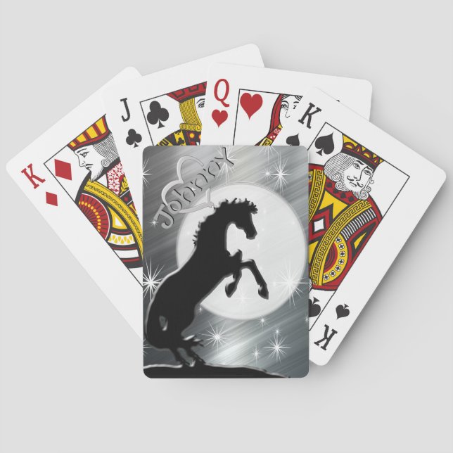 Heart Horses V (silver lines) Playing Cards (Back)