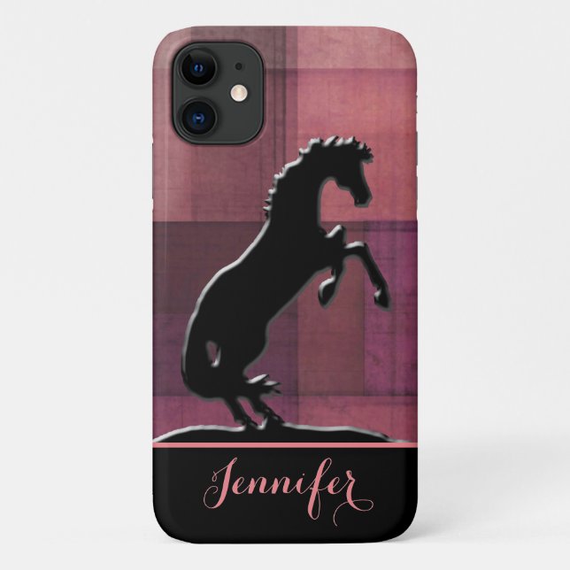 Heart Horses V (soft red squares) Case-Mate iPhone Case (Back)