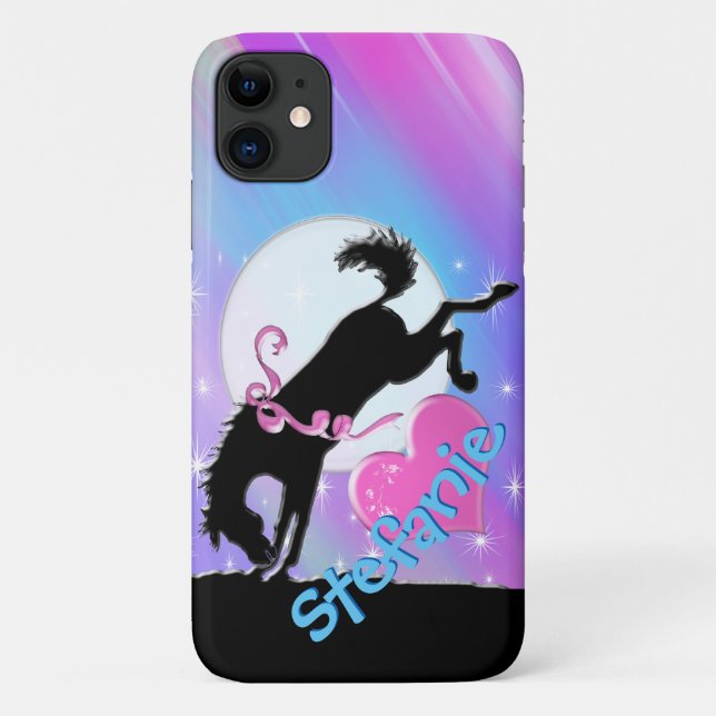 Heart Horses VII (Colourful Haze) Classic Round St Case-Mate iPhone Case (Back)