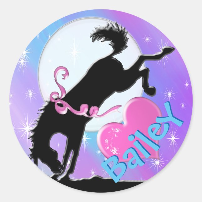 Heart Horses VII (Colourful Haze) Classic Round Sticker (Front)