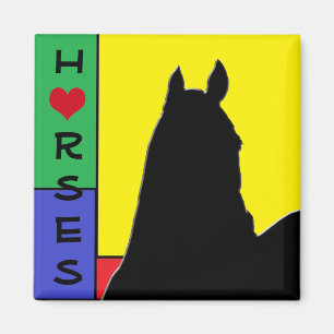 Heart Horsess I (Primary Colours) Magnet