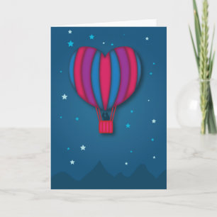 Heart Hot Air Balloon Valentine's Day Card