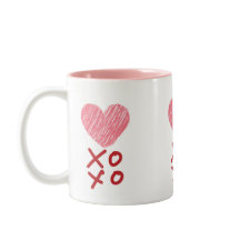Heart, Hugs n kisses XOXO Mugs 