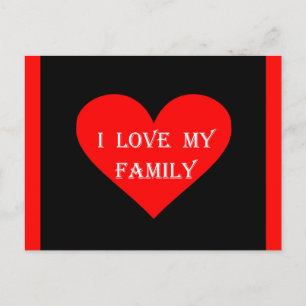 Heart I Love My Family Postcard