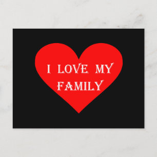 Heart I Love My Family Postcard