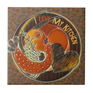 Heart I Love My Kitchen Ceramic Tile