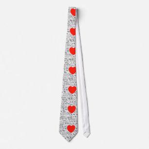 heart i love you mens neck tie