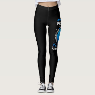 Heart I Wear Blue For My Son Autism Awareness Leggings