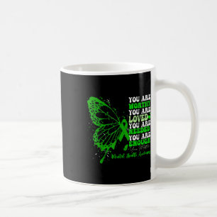 Heart I Wear Green For Mental Health Awareness Mon Coffee Mug