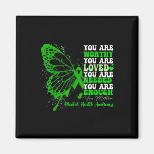 Heart I Wear Green For Mental Health Awareness Mon Magnet