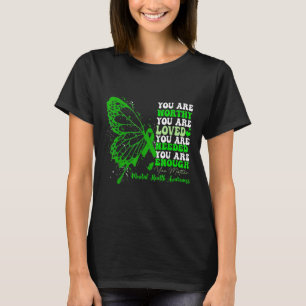 Heart I Wear Green For Mental Health Awareness Mon T-Shirt