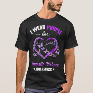 Heart I Wear Purple For Domestic Violence Awarenes T-Shirt